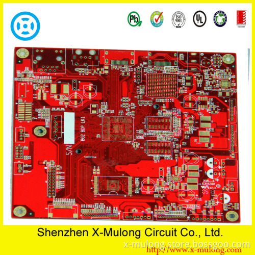 8 Layer Impedance Control with Red Solder Mask PCB